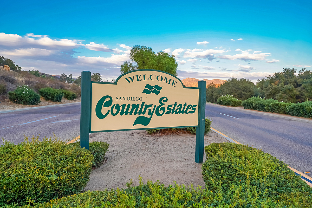 The San Diego Country Estates Sign located in Ramona California